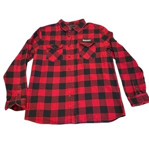 Represent Shirt Men's X Large Red Check Long Sleeve Plaid Flannel British Made